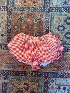 Red & White Gingham Bubble Shorts